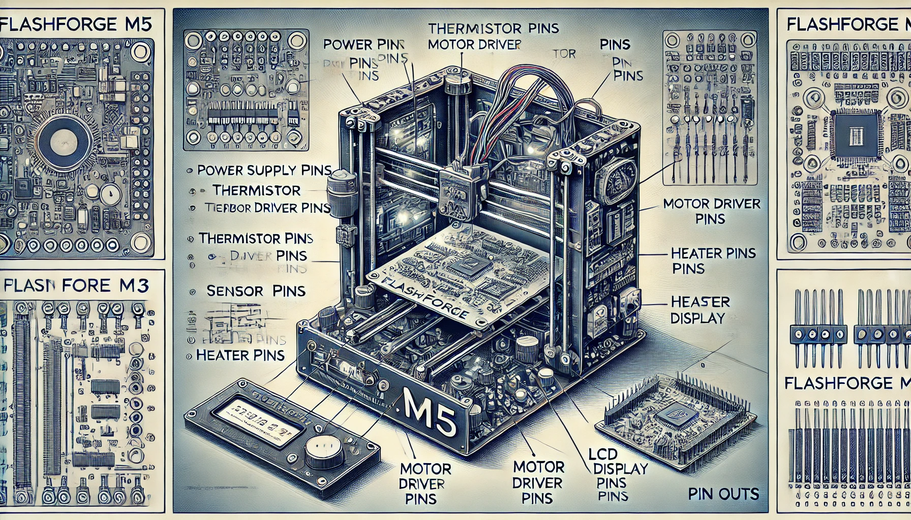 flashforge m5 main board pin outs